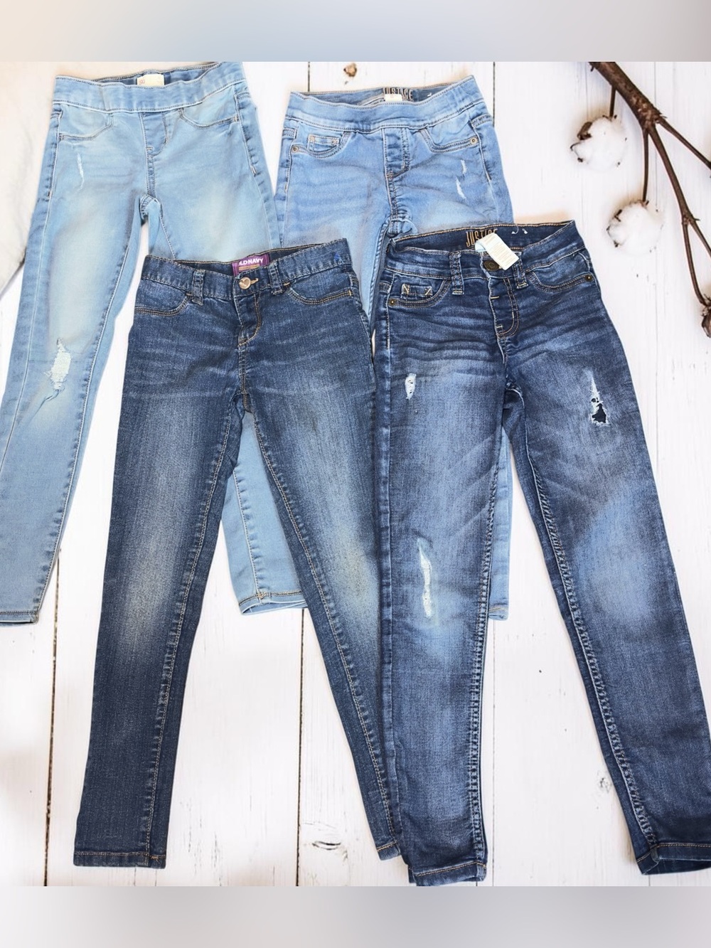 4 Pairs Girls Jeans Jeggings Size 8 Kids